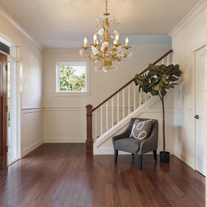 White Rose Crystal Chandelier 6