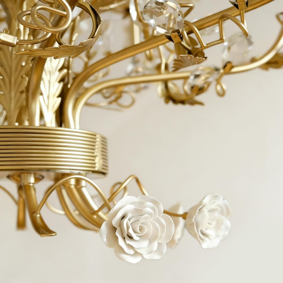White Rose Crystal Chandelier 8